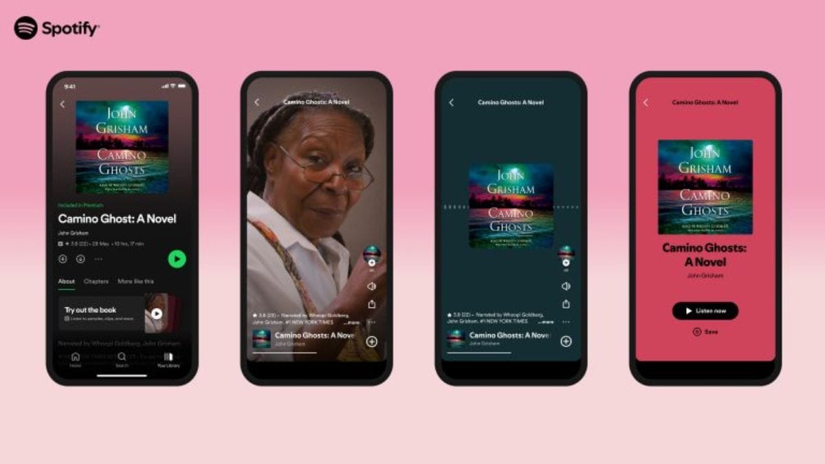 Spotify ऑडियोबुक के लिए वीडियो क्लिप, लेखक पेज और अधिक सुविधाओं का परीक्षण करता है